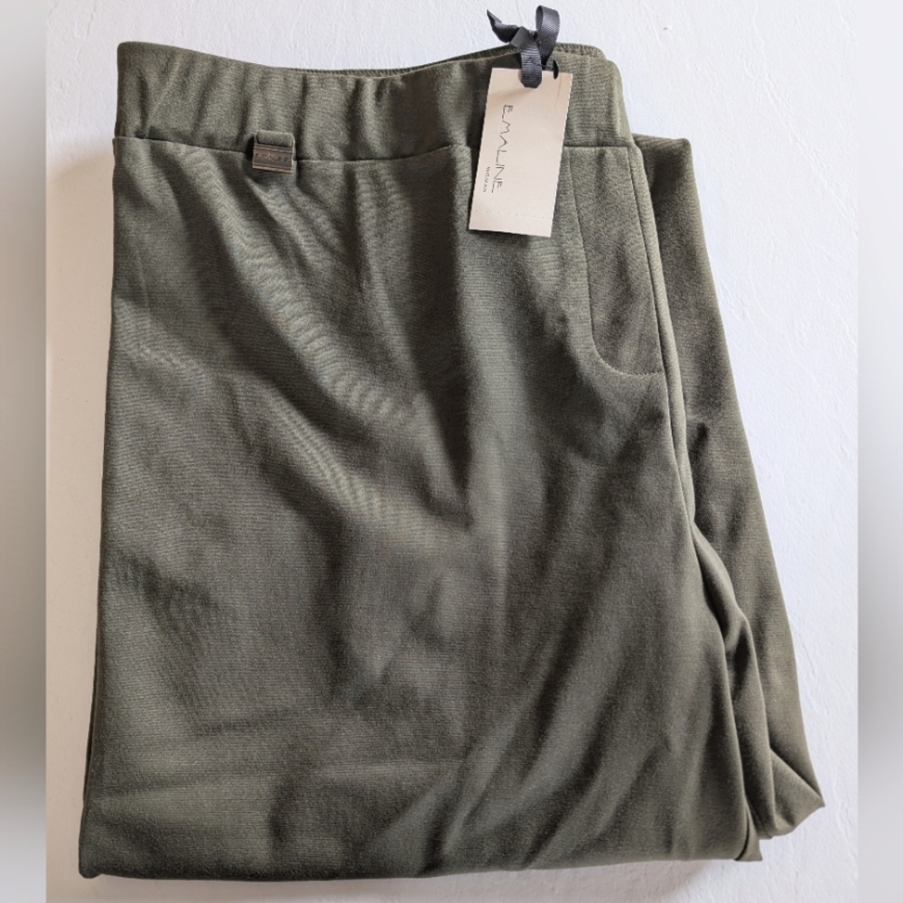 NWT Emaline Olive green plus size dress pants trousers womens size 24W